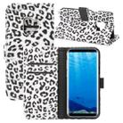 For Galaxy S9 Leopard Pattern PU + PC Horizontal Flip Leather Case with Holder & Card Slots & Wallet(White) - 1
