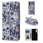 Skull and Flower Pattern Horizontal Flip Leather Case for Galaxy A7 (2018), with Holder & Card Slots & Photo Frame & Wallet - 1