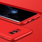 GKK for Galaxy S8 PC Three - paragraph Shield 360 Degrees Full Coverage Protective Case Back Cover(Red) - 1