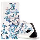 For Galaxy S9 Small Blue Butterflies Pattern Horizontal Flip Leather Case with Holder & Card Slots & Wallet - 1