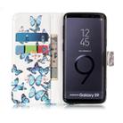 For Galaxy S9 Small Blue Butterflies Pattern Horizontal Flip Leather Case with Holder & Card Slots & Wallet - 4