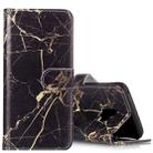 For Galaxy S9 Black Gold Marble Pattern Horizontal Flip Leather Case with Holder & Card Slots & Wallet - 1