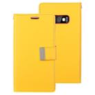 GOOSPERY RICH DIARY for Galaxy S10e PU + TPU Crazy Horse Texture Horizontal Flip Leather Case with Card Slots & Wallet(Yellow) - 1