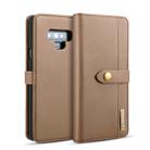 DG.MING Lambskin Detachable Horizontal Flip Magnetic Case for Galaxy Note9, with Holder & Card Slots & Wallet(Brown) - 1