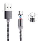 360 Degree Rotation 1m Weave Style Micro USB to USB 2.0 Strong Magnetic Charger Cable with LED Indicator(Grey) - 2