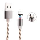 360 Degree Rotation 1m Weave Style Micro USB to USB 2.0 Strong Magnetic Charger Cable with LED Indicator(Gold) - 2