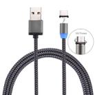 360 Degree Rotation 1m Weave Style USB-C / Type-C to USB 2.0 Strong Magnetic Charger Cable with LED Indicator(Grey) - 2