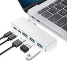 basix P2 5 in 1 2 USB-C / Type-C to 3 USB 3.0 + 2 USB-C / Type-C Interfaces HUB Adapter(Silver) - 1