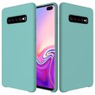 Shockproof Solid Color Liquid Silicone Case for Galaxy S10+ (Blue) - 1