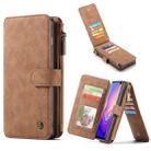 CaseMe Crazy Horse Texture Detachable Multifunctional Horizontal Flip Leather Case for Galaxy S10+, with Card Slot & Holder & Zipper Wallet & Photo Frame (Brown) - 1