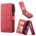 CaseMe Crazy Horse Texture Detachable Multifunctional Horizontal Flip Leather Case for Galaxy S10e, with Card Slot & Holder & Zipper Wallet & Photo Frame(Red) - 1