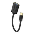 UGREEN 13cm USB 3.0 Female to USB-C / Type-C Male OTG Converter Adapter Cable (Black) - 1