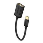 UGREEN 13cm USB 2.0 Female to USB-C / Type-C Male OTG Converter Adapter Cable (Black) - 1