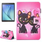For Galaxy Tab A 7.0 (2016) / T280 Lovely Cartoon Cat Couple Pattern Horizontal Flip Leather Case with Holder & Card Slots & Pen Slot - 1