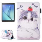 For Galaxy Tab A 7.0 (2016) / T280 Lovely Cartoon Tomato Cat Pattern Horizontal Flip Leather Case with Holder & Card Slots & Pen Slot - 1