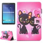 For Galaxy Tab E 9.6 / T560 Lovely Cartoon Cat Couple Pattern Horizontal Flip Leather Case with Holder & Card Slots & Pen Slot - 1