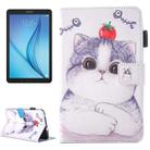 For Galaxy Tab E 8.0 / T377 Lovely Cartoon Tomato Cat Pattern Horizontal Flip Leather Case with Holder & Card Slots & Pen Slot - 1