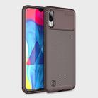 Beetle Series Carbon Fiber Texture Shockproof TPU Case for Galaxy M10(Brown) - 1