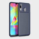 Beetle Series Carbon Fiber Texture Shockproof TPU Case for Galaxy M20(Blue) - 1