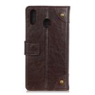 Copper Buckle Nappa Texture Horizontal Flip Leather Case for Galaxy A40, with Holder & Card Slots & Wallet (Coffee) - 2