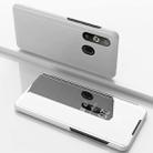 Electroplating Mirror Horizontal Flip Leather Case for Galaxy A8s, with Holder(Silver) - 1