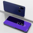 Electroplating Mirror Horizontal Flip Leather Case for Galaxy M20, with Holder (Purple Blue) - 1