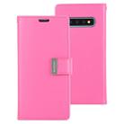 GOOSPERY RICH DIARY PU + TPU Crazy Horse Texture Horizontal Flip Leather Case for Galaxy S10, with Card Slots & Wallet & Photo frame (Magenta) - 1