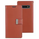 GOOSPERY RICH DIARY PU + TPU Crazy Horse Texture Horizontal Flip Leather Case for Galaxy S10, with Card Slots & Wallet & Photo frame (Brown) - 1