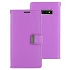 GOOSPERY RICH DIARY PU + TPU Crazy Horse Texture Horizontal Flip Leather Case for Galaxy S10+, with Card Slots & Wallet & Photo frame(Purple) - 1