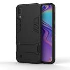 Shockproof PC + TPU Case for Galaxy M10, with Holder(Black) - 1