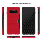 TPU + PC Brushed Texture Protective Back Cover Case for Galaxy S10+,with Card Slot & Holder(Silver) - 5