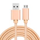 3A Woven Style Metal Head Micro USB to USB Data / Charger Cable, Cable Length: 3m(Gold) - 1