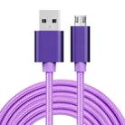 3A Woven Style Metal Head Micro USB to USB Data / Charger Cable, Cable Length: 3m(Purple) - 1