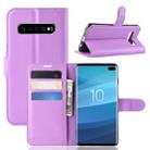 Litchi Texture Horizontal Flip Leather Case for Galaxy S10 , with Wallet & Holder & Card Slots(Purple) - 1