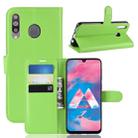 Litchi Texture Horizontal Flip Leather Case for Galaxy M30, with Wallet & Holder & Card Slots (Green) - 1