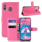 Litchi Texture Horizontal Flip Leather Case for Galaxy M30, with Wallet & Holder & Card Slots (Rose Red) - 1