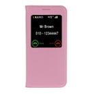 For Galaxy J5 (2017) (US Version) Litchi Texture Horizontal Flip Leather Case with Call Display ID(Pink) - 1