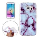 For Galaxy S6 Edge / G925 Purple Marbling Pattern Soft TPU Protective Back Cover Case - 1
