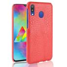 Shockproof Crocodile Texture PC + PU Case for Galaxy A20e (Red) - 1