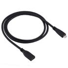 1m USB-C / Type-C 3.1 Male to USB-C / Type-C Female Connector Adapter Cable(Black) - 1
