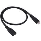 50cm USB-C / Type-C 3.1 Male to USB-C / Type-C Female Connector Adapter Cable(Black) - 1