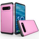 Shockproof Rugged Armor Protective Case for Galaxy S10+, with Card Slot (Pink) - 1