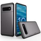 Shockproof Rugged Armor Protective Case for Galaxy S10+, with Card Slot (Grey) - 1