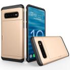 Shockproof Rugged Armor Protective Case for Galaxy S10+, with Card Slot (Gold) - 1