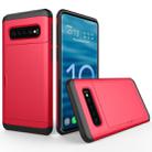 Shockproof Rugged Armor Protective Case for Galaxy S10+, with Card Slot (Red) - 1