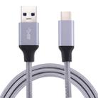 1m Wires Woven Metal Head USB-C / Type-C 3.1 to USB 3.0 Data / Charger Cable(Grey) - 1