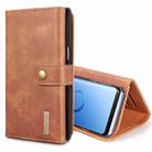 DG.MING for Galaxy S9+ Triple Fold Crazy Horse Texture Horizontal Flip Magnetic Protective Case with Holder & Card Slots & Wallet (Brown) - 1