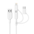 ANKER 3 in 1 8 Pin + Micro USB + USB-C / Type-C Interface MFI Certificated Data Cable(White) - 1