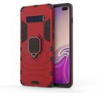 PC + TPU Shockproof Protective Case for Samsung Galaxy S10 Plus, with Magnetic Ring Holder(Red) - 1