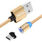 TOPK AM23 2m 2.4A Max USB to Micro USB Nylon Braided Magnetic Charging Cable with LED Indicator(Gold) - 1